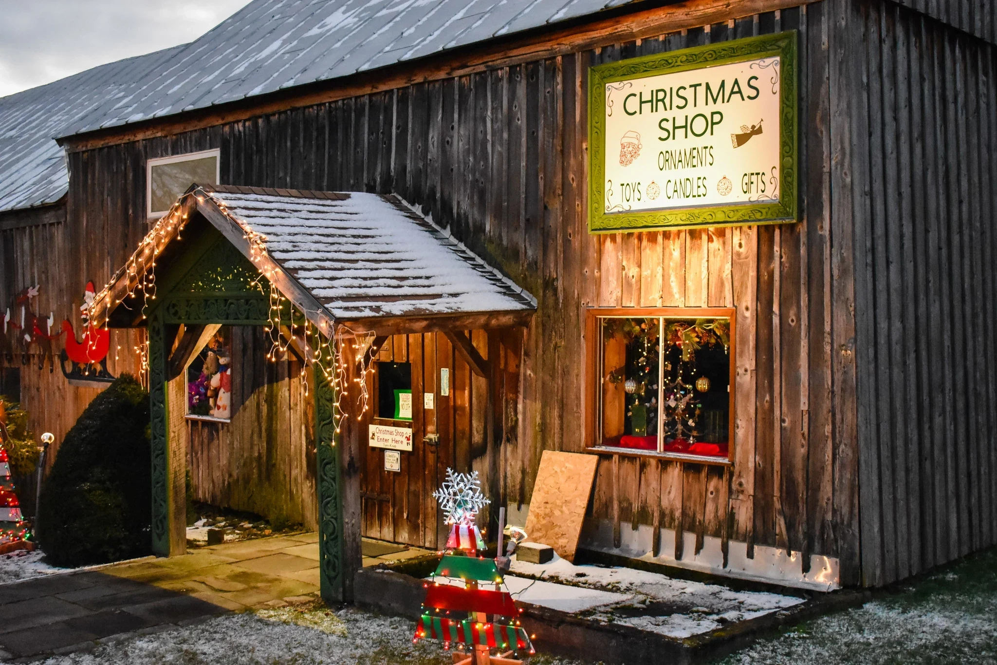 The Christmas barn at Larry’s Tree Farm.